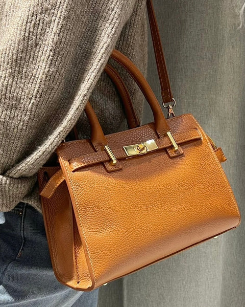 Sac à main en cuir grainé - coloris multiples