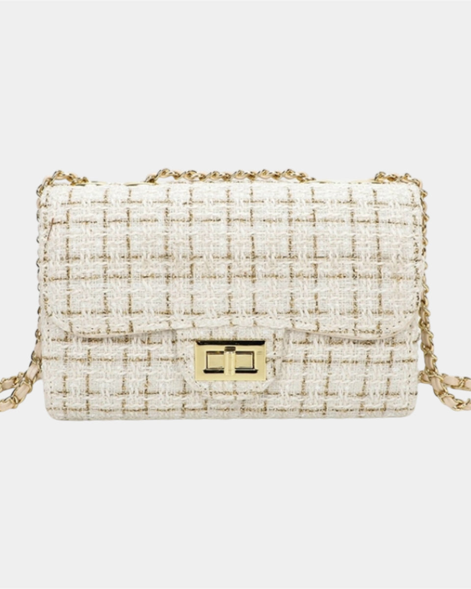 Petit sac bandoulière en tweed chic